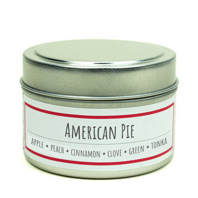 American Pie scented 3 oz. soy candle in travel tin - Apple Cinnamon