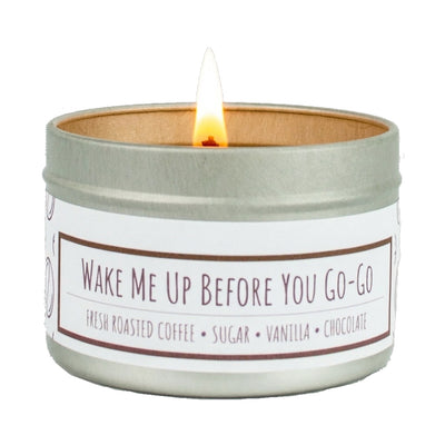 Wake Me Up Before You Go-Go scented 3 oz. soy candle in travel tin - FKA Black Coffee