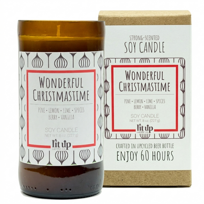 Wonderful Christmastime 8 oz. soy candle with box