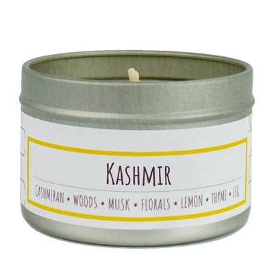 Kashmir scented 3 oz. soy candle in travel tin - FKA Cashmere