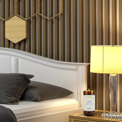 Kashmir scented 8 oz. soy candle in upcycled beer bottle - FKA Cashmere