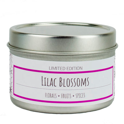 Lilac Blossoms scented 3 oz. soy candle in travel tin - Limited Edition