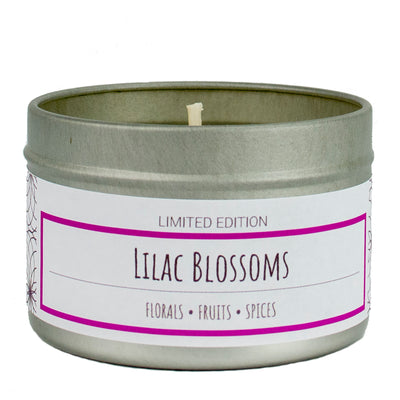Lilac Blossoms scented 3 oz. soy candle in travel tin - Limited Edition