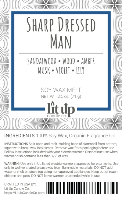 Sharp Dressed Man scented 2.5 oz. soy wax melt - FKA Santal