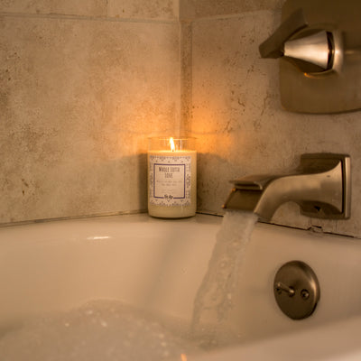 Whole Lotta Love scented 12 oz. soy candle in upcycled wine bottle - FKA Beautiful Day