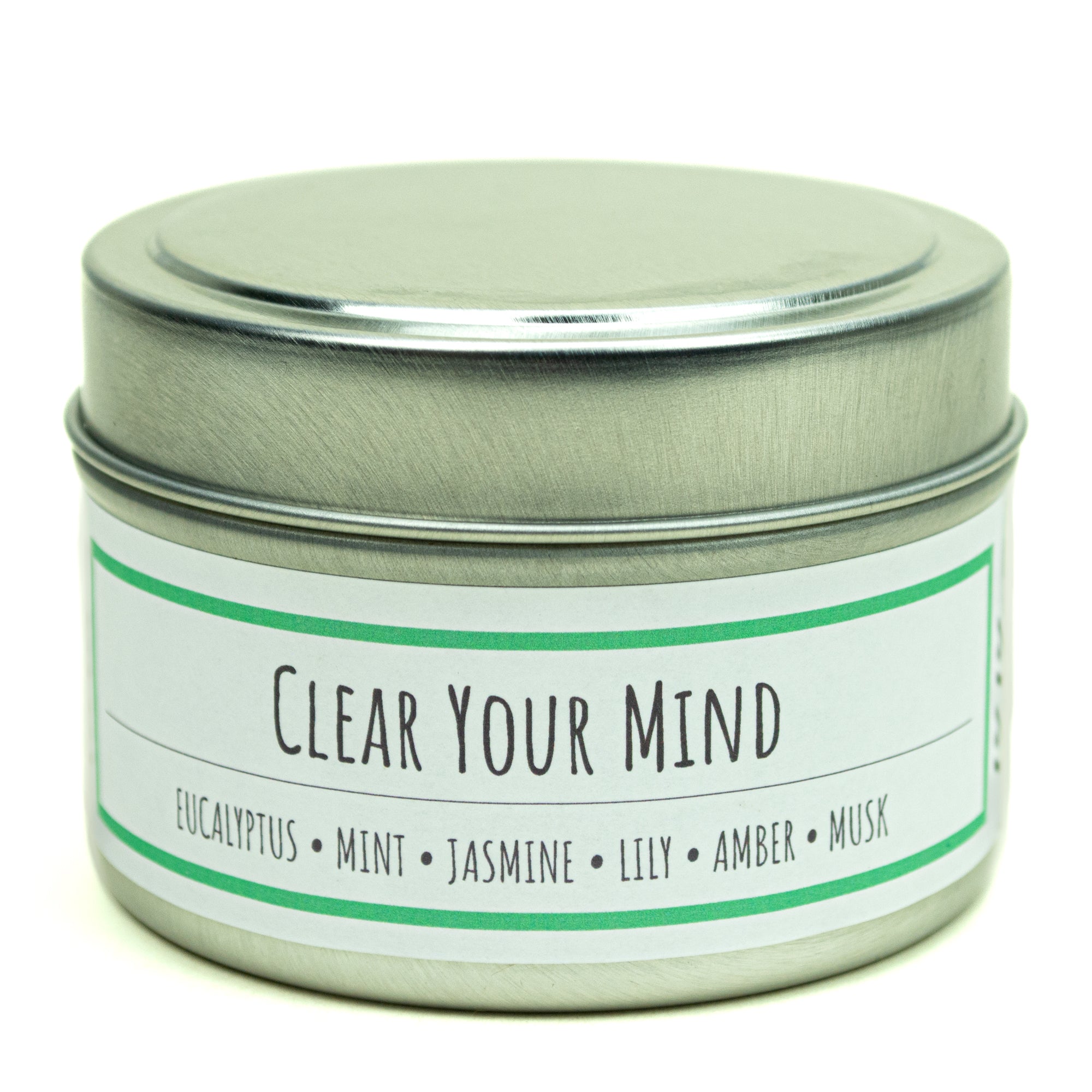 Clear Your Mind scented 3 oz. soy candle in travel tin - FKA Eucalyptus Spearmint