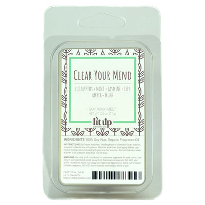 Clear Your Mind scented 2.5 oz. soy wax melt - FKA Eucalyptus Spearmint