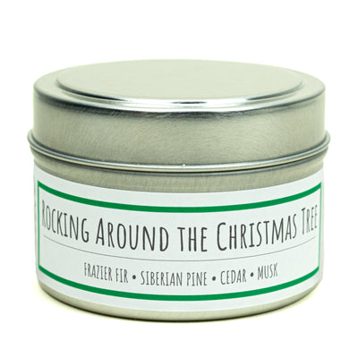 Rocking Around the Christmas Tree scented 3 oz. soy candle in travel tin - FKA Frazier Fir
