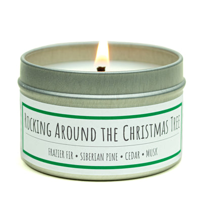 Rocking Around the Christmas Tree scented 3 oz. soy candle in travel tin - FKA Frazier Fir