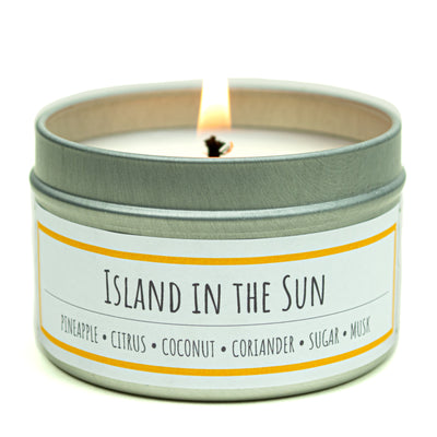 Island in the Sun scented 3 oz. soy candle in travel tin - FKA Pineapple Cilantro