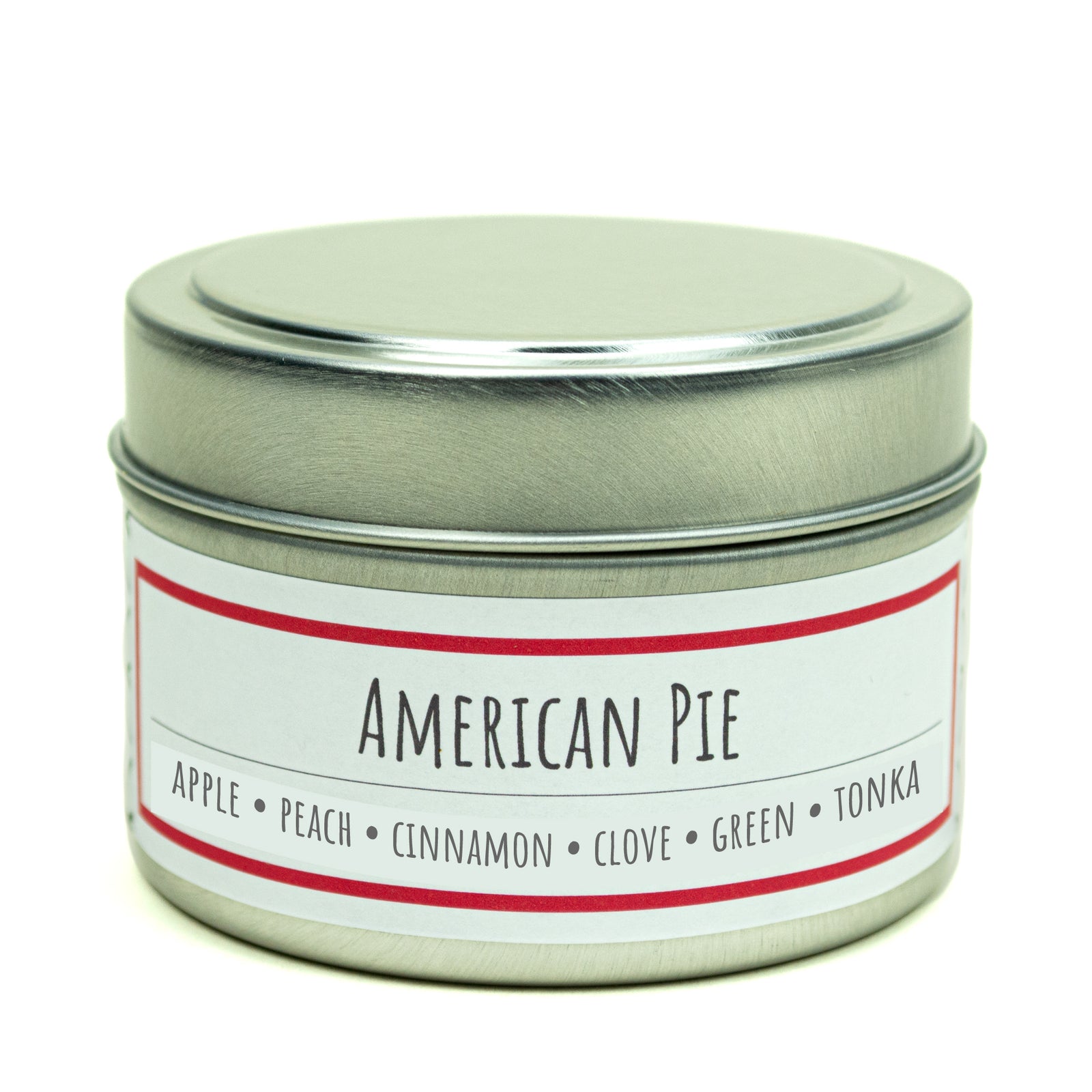 American Pie scented 3 oz. soy candle in travel tin - Apple Cinnamon