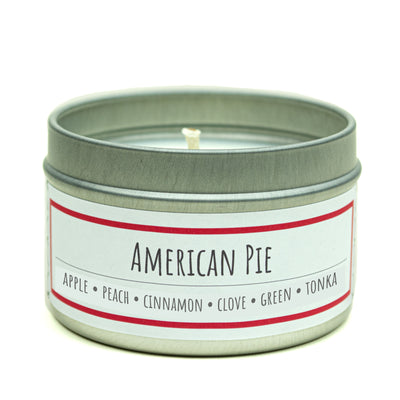 American Pie scented 3 oz. soy candle in travel tin - NEW! Apple Cinnamon