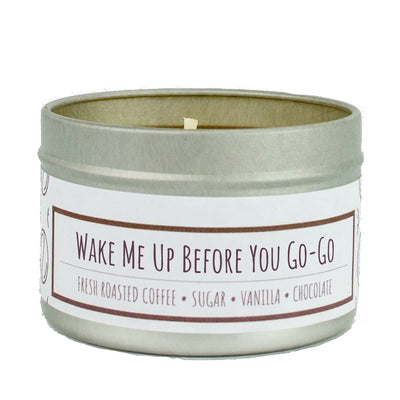 Wake Me Up Before You Go-Go scented 3 oz. soy candle in travel tin - FKA Black Coffee