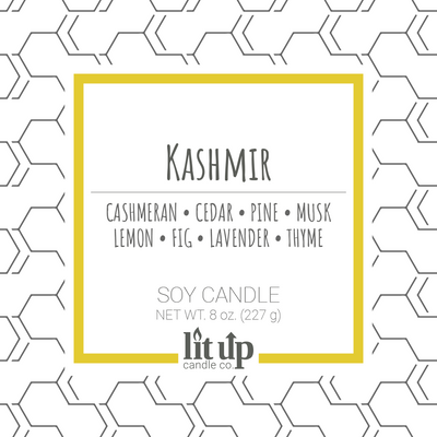 Kashmir scented 8 oz. soy candle in upcycled beer bottle - FKA Cashmere