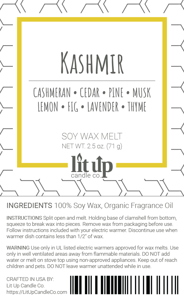 Kashmir scented 2.5 oz. soy wax melt - FKA Cashmere