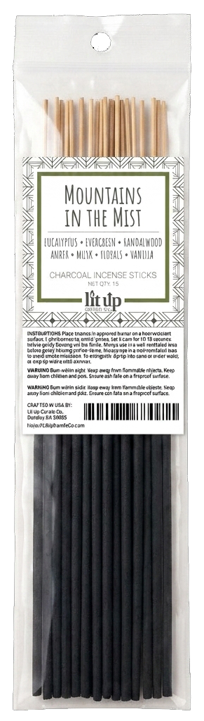 Mountains in the Mist charcoal incense sticks