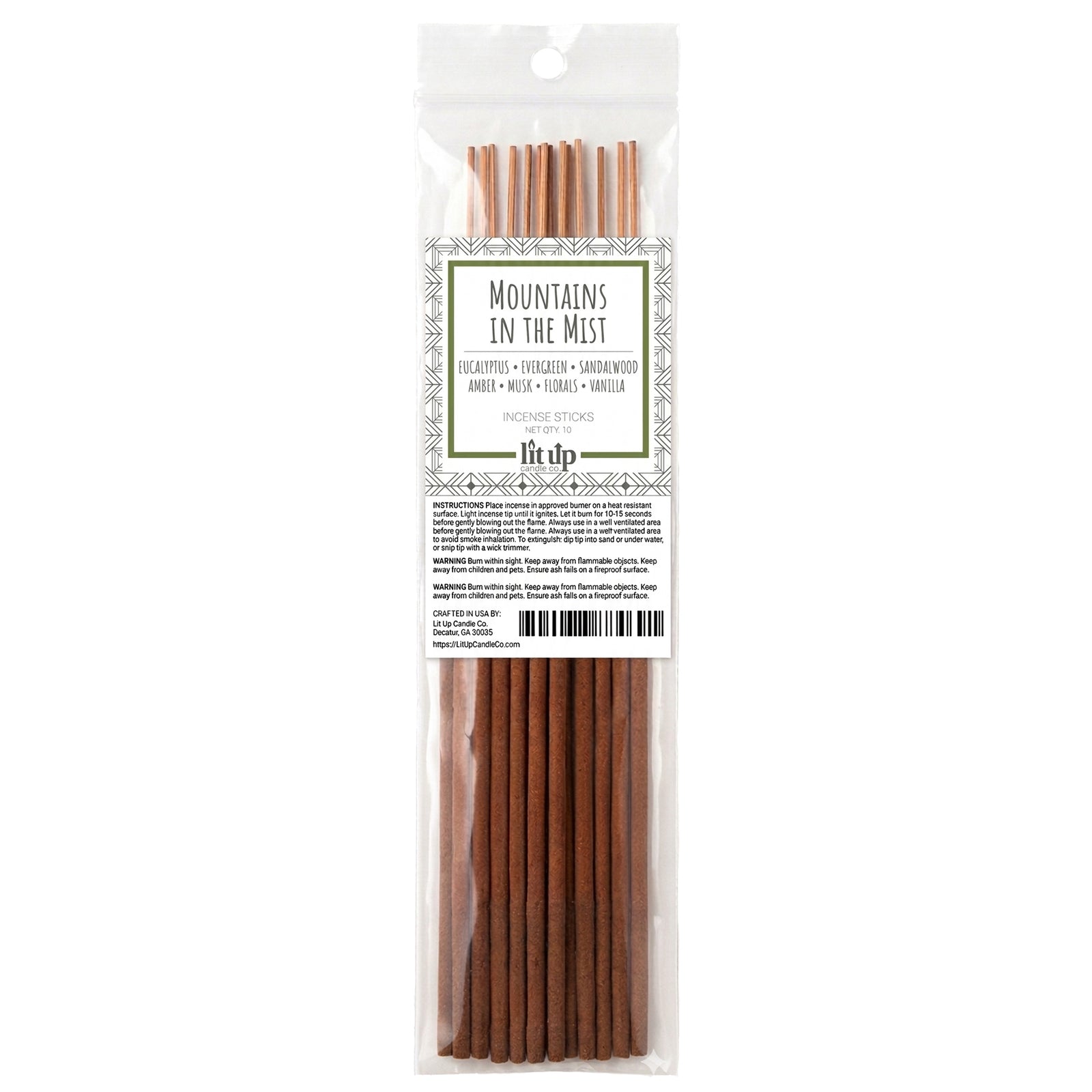Mountains in the Mist scented hand-dipped incense sticks