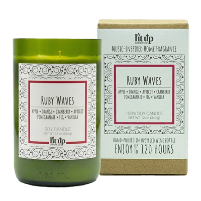 Ruby Waves 12 oz. soy candle with box