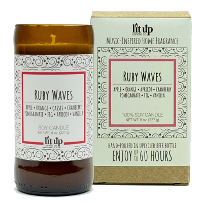 Ruby Waves 8 oz. soy candle with box