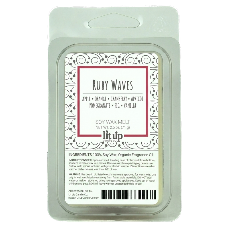 Ruby Waves scented 2.5 oz. soy wax melt