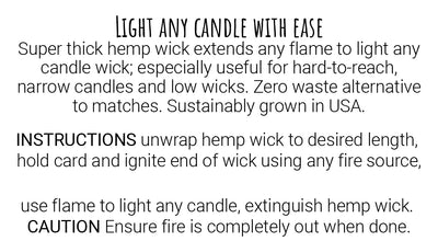 24" of Super Thick Hemp Wick to Light Hard-to-Reach Candles