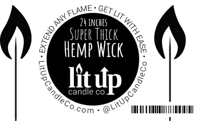 24" of Super Thick Hemp Wick to Light Hard-to-Reach Candles