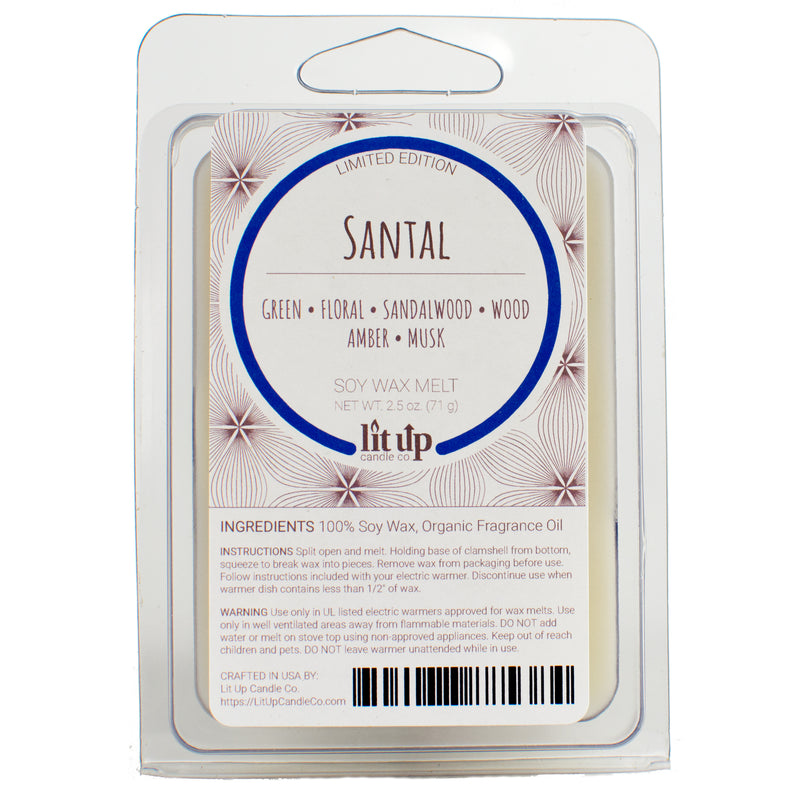 Santal scented 2.5 oz. soy wax melt