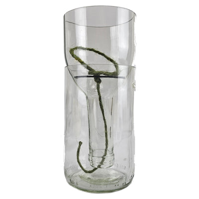 Self-Watering Planter handcrafted from upcycled wine bottle