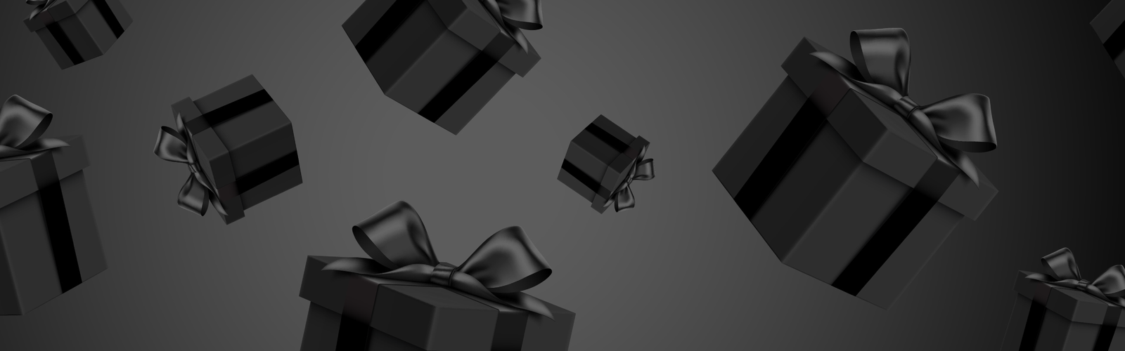 Wrapped presents falling from sky