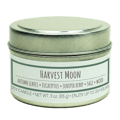 Harvest Moon scented 3 oz. soy candle in travel tin