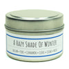 A Hazy Shade of Winter scented 3 oz. soy candle in travel tin - FKA Alpine Cheer