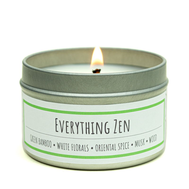 Everything Zen scented 3 oz. soy candle in travel tin - FKA Black Ginger & Bamboo