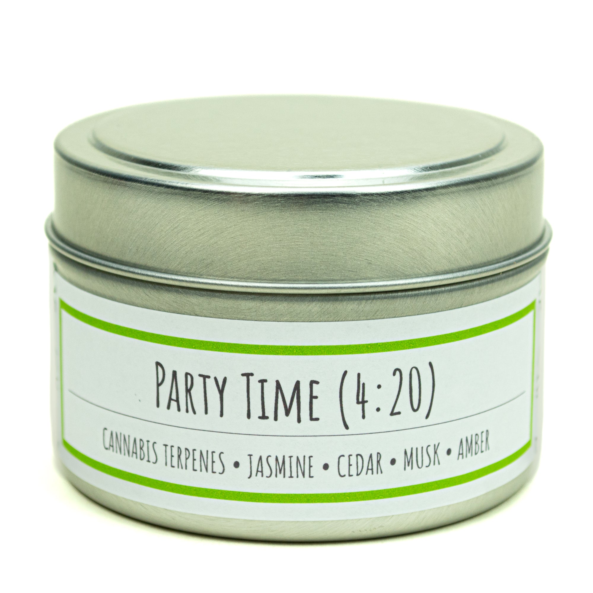 Party Time (4:20) scented 3 oz. soy candle in travel tin - FKA Cannabis Flower