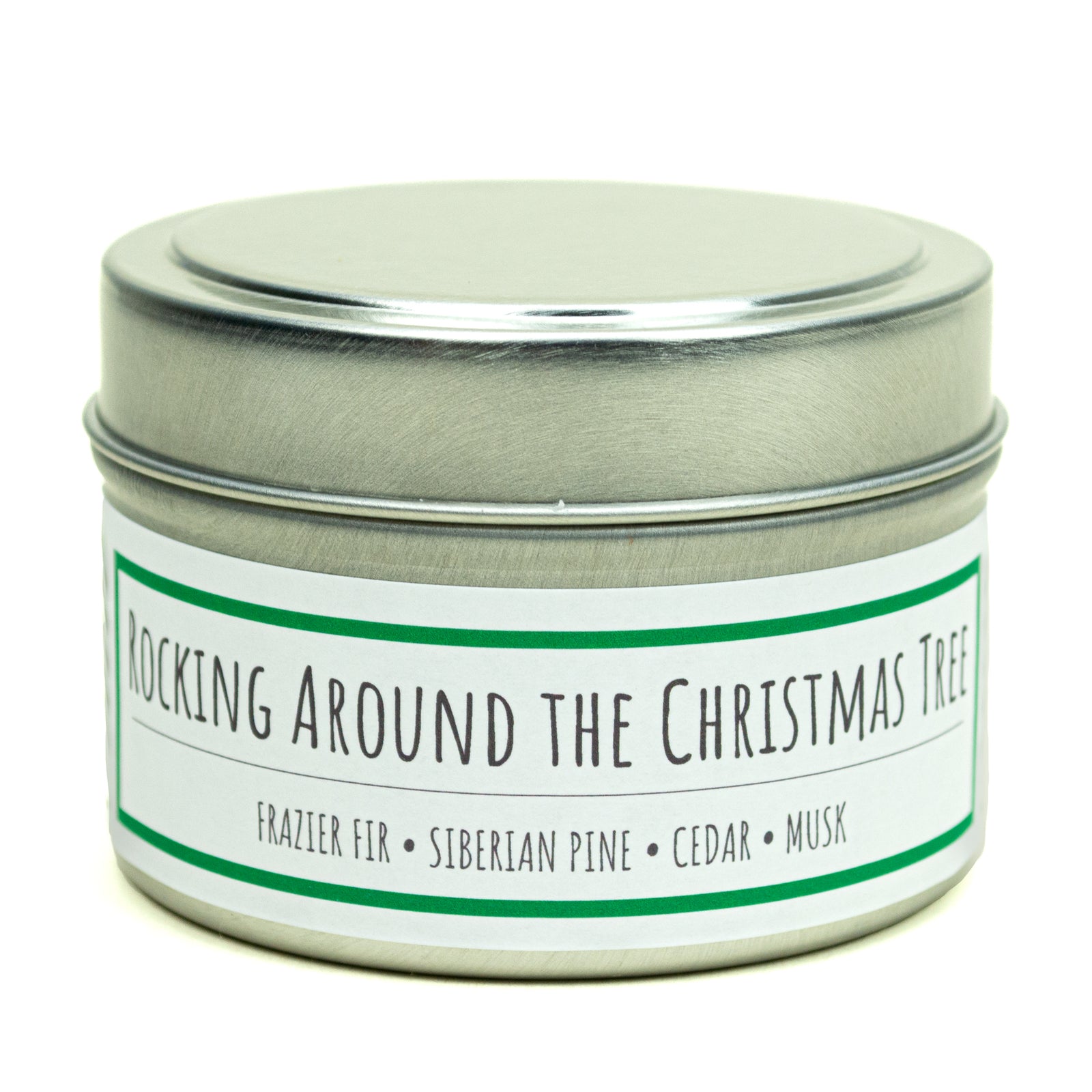 Rocking Around the Christmas Tree scented 3 oz. soy candle in travel tin - FKA Frazier Fir