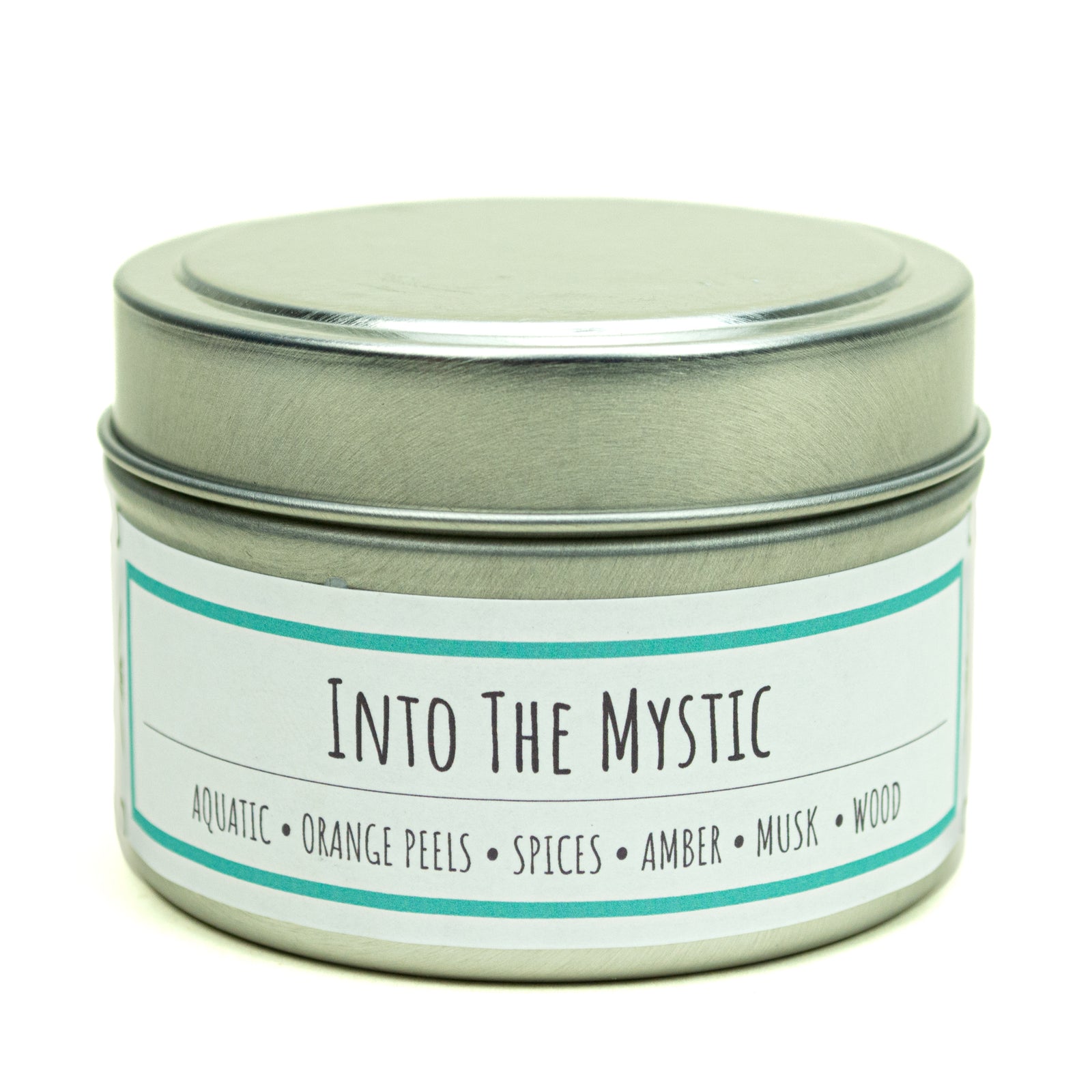 Into the Mystic scented 3 oz. soy candle in travel tin - FKA Green Tea & Willow