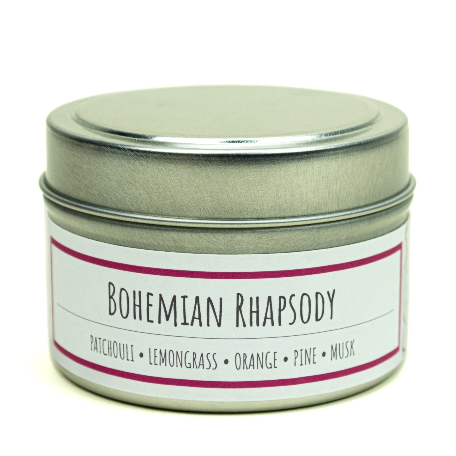 Bohemian Rhapsody scented 3 oz. soy candle in travel tin - FKA Karma