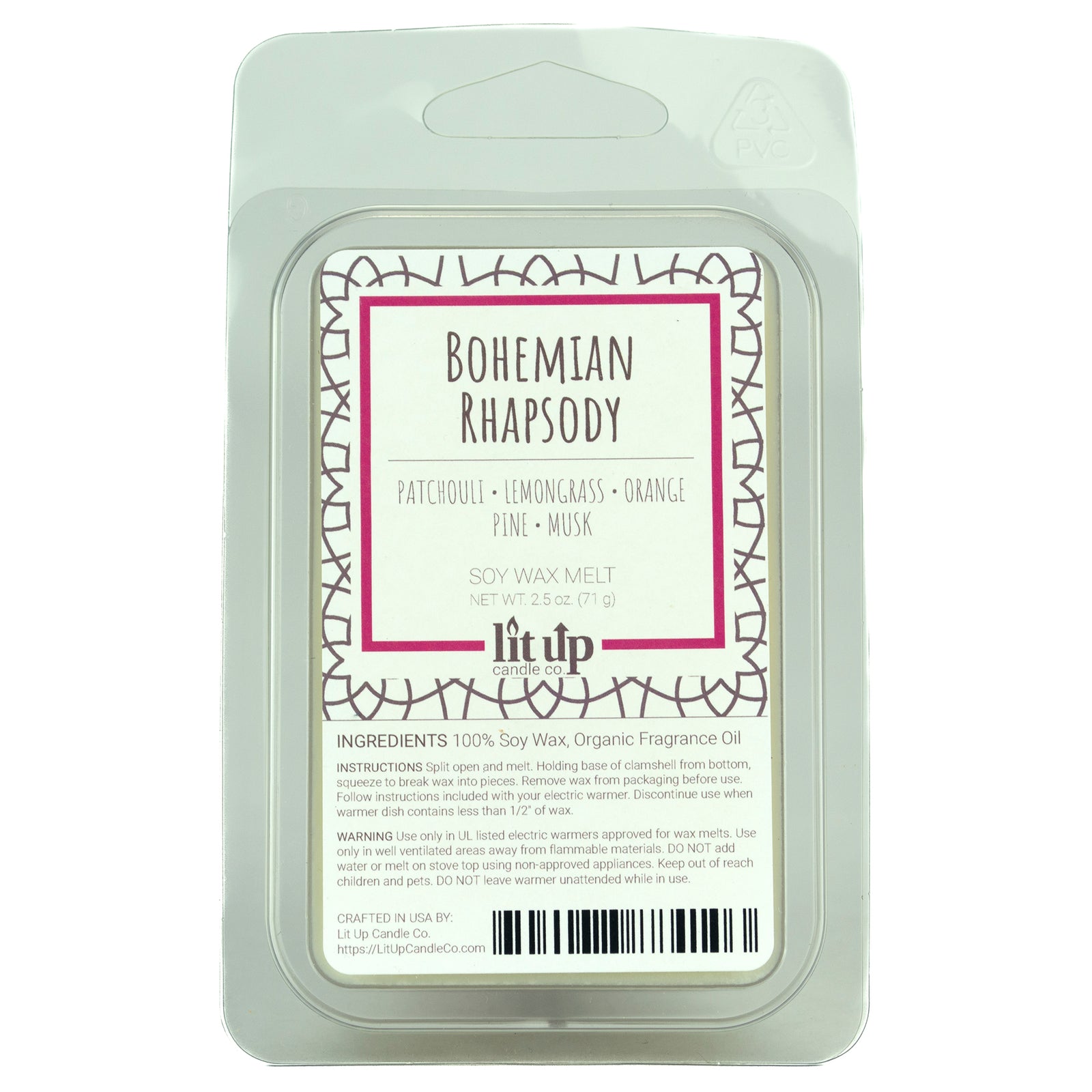 Bohemian Rhapsody scented 2.5 oz. soy wax melt - FKA Karma
