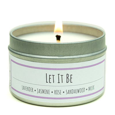 Let It Be scented 3 oz. soy candle in travel tin - FKA Lavender Vetiver