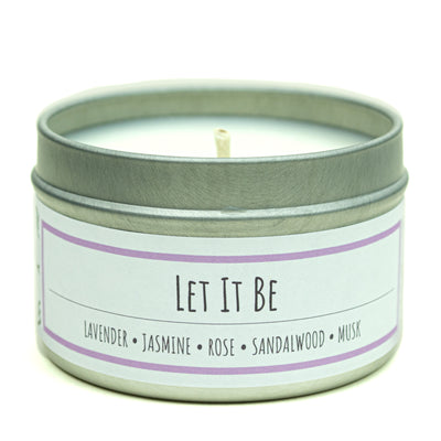 Let It Be scented 3 oz. soy candle in travel tin - FKA Lavender Vetiver