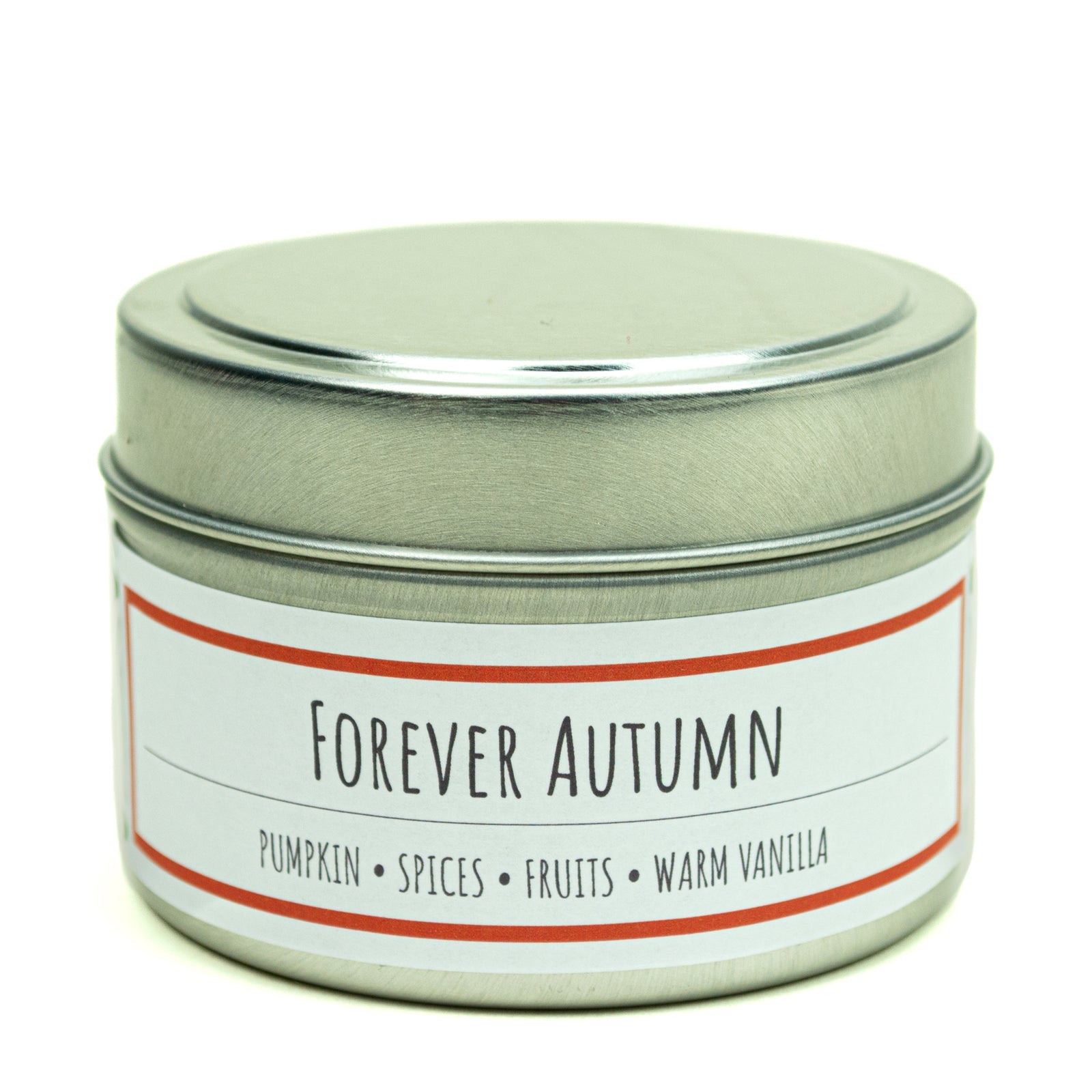 Forever Autumn scented 3 oz. soy candle in travel tin - FKA Pumpkin Apple Butter