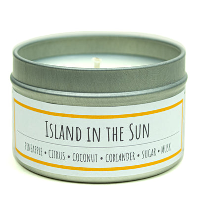 Island in the Sun scented 3 oz. soy candle in travel tin - FKA Pineapple Cilantro